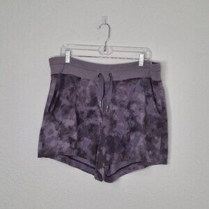 Athleta Shorts 4" Sz 1X Balance Printed Drawstring Waist Pull On Boho Workout